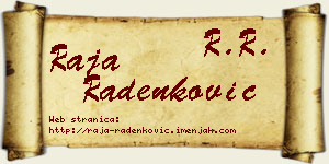 Raja Radenković vizit kartica